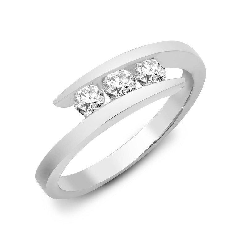 9ct White Gold Diamond Ring - HEERA DIAMONDS