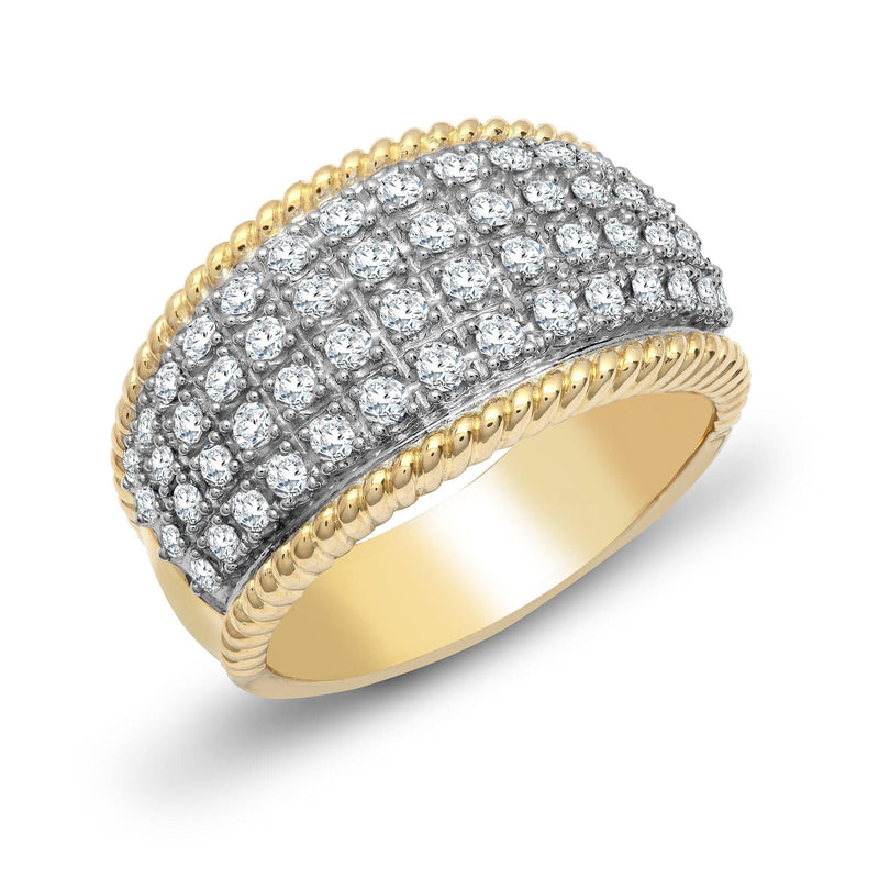9ct Yellow Gold Diamond Bombay Ring - HEERA DIAMONDS