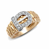 9ct Yellow Gold Diamond Buckle Ring - HEERA DIAMONDS