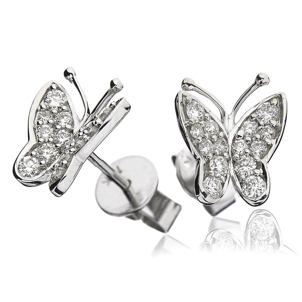 Diamond Butterfly Shaped Earrings at Rs 55970/pair in Surat | ID:  2852405879412