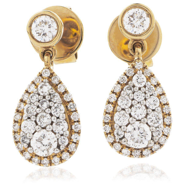 DIAMOND DROP EARRINGS IN 18K ROSE GOLD - HEERA DIAMONDS