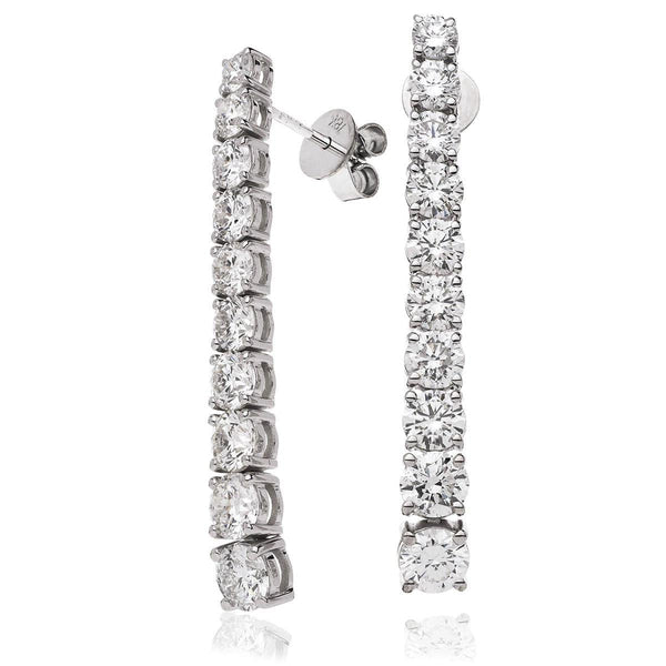 DIAMOND DROP EARRINGS IN 18K WHITE - HEERA DIAMONDS