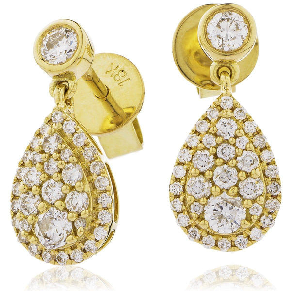 DIAMOND DROP EARRINGS IN 18K YELLOW GOLD - HEERA DIAMONDS