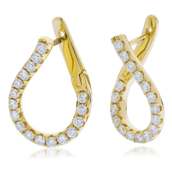 DIAMOND FANCY HOOP EARRINGS IN 18K YELLOW GOLD - HEERA DIAMONDS