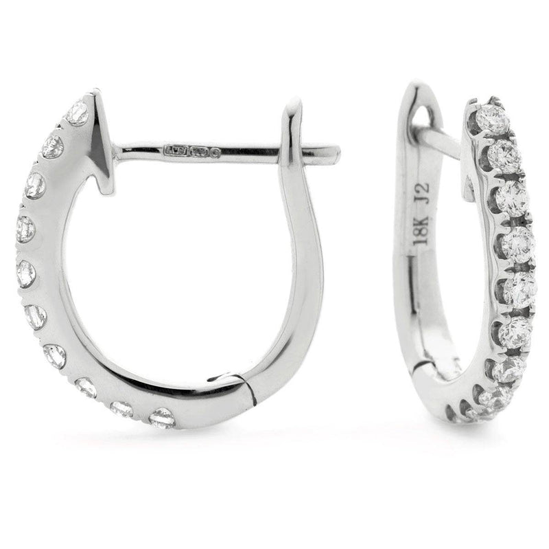 DIAMOND HOOP EARRINGS IN 18K WHITE GOLD - HEERA DIAMONDS