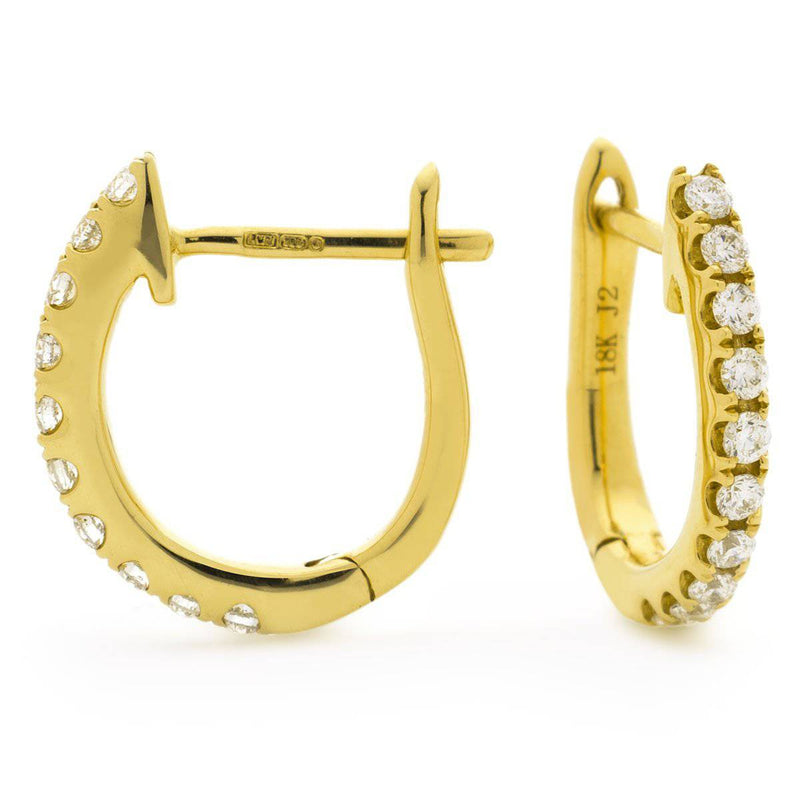 DIAMOND HOOP EARRINGS IN 18K YELLOW GOLD - HEERA DIAMONDS