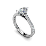 Alena Pear Cut  Engagement Ring with Diamond Shoulders in Platinum - HEERA DIAMONDS