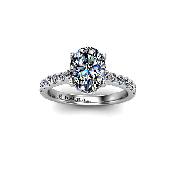Alma Oval Cut Solitaire Engagement Ring in Platinum - HEERA DIAMONDS