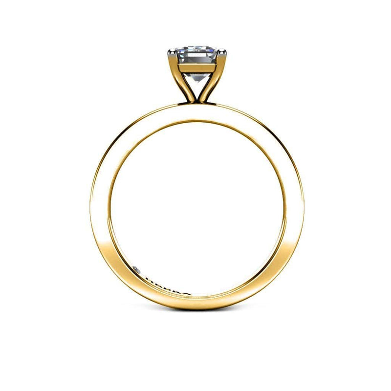 Alora Emerald Cut Solitaire Engagement Ring in Yellow Gold - HEERA DIAMONDS