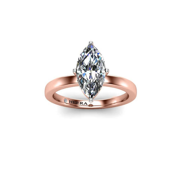 Alora Marquise Cut Solitaire Engagement Ring in Rose Gold - HEERA DIAMONDS
