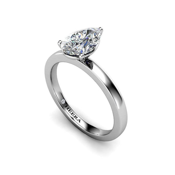 Alora Pear Cut Solitaire Engagement Ring in Platinum - HEERA DIAMONDS