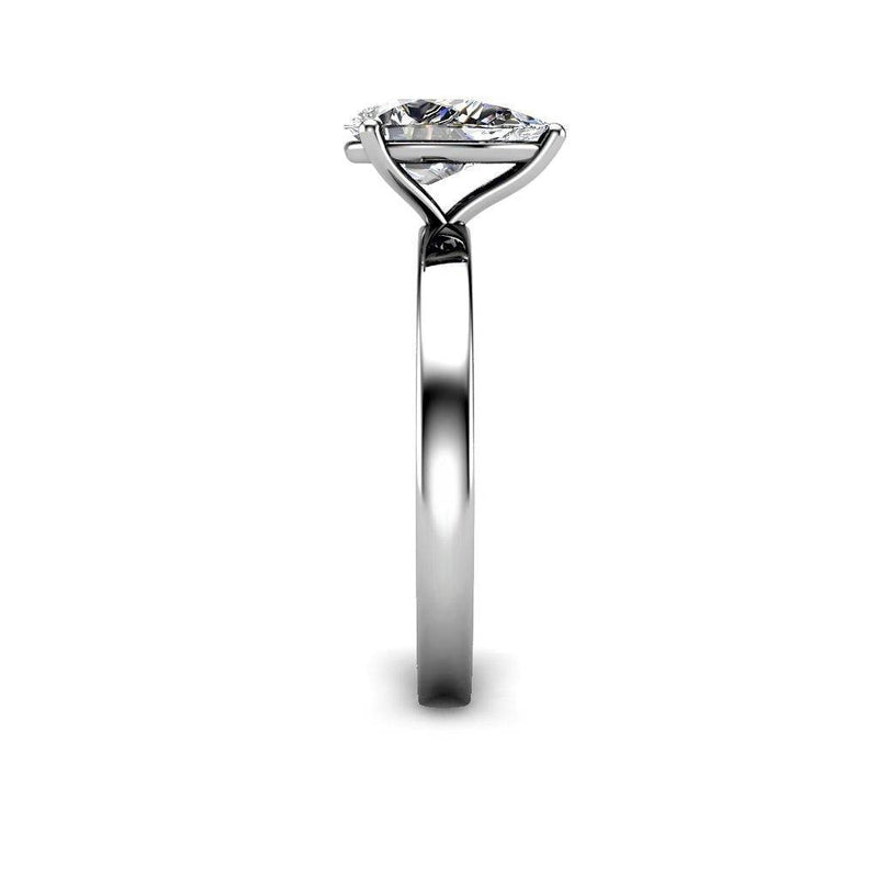 Alora Pear Cut Solitaire Engagement Ring in Platinum - HEERA DIAMONDS