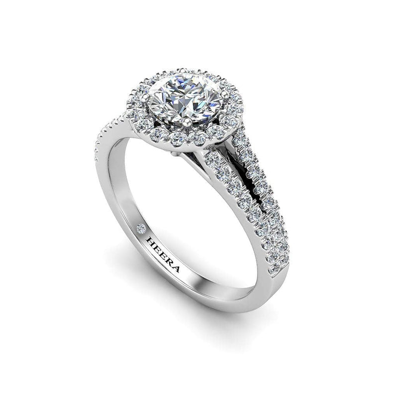Arya Round Brilliant Halo Engagement Ring in Platinum - HEERA DIAMONDS