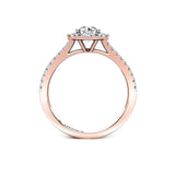 Arya Round Brilliant Halo Engagement Ring in Rose Gold - HEERA DIAMONDS