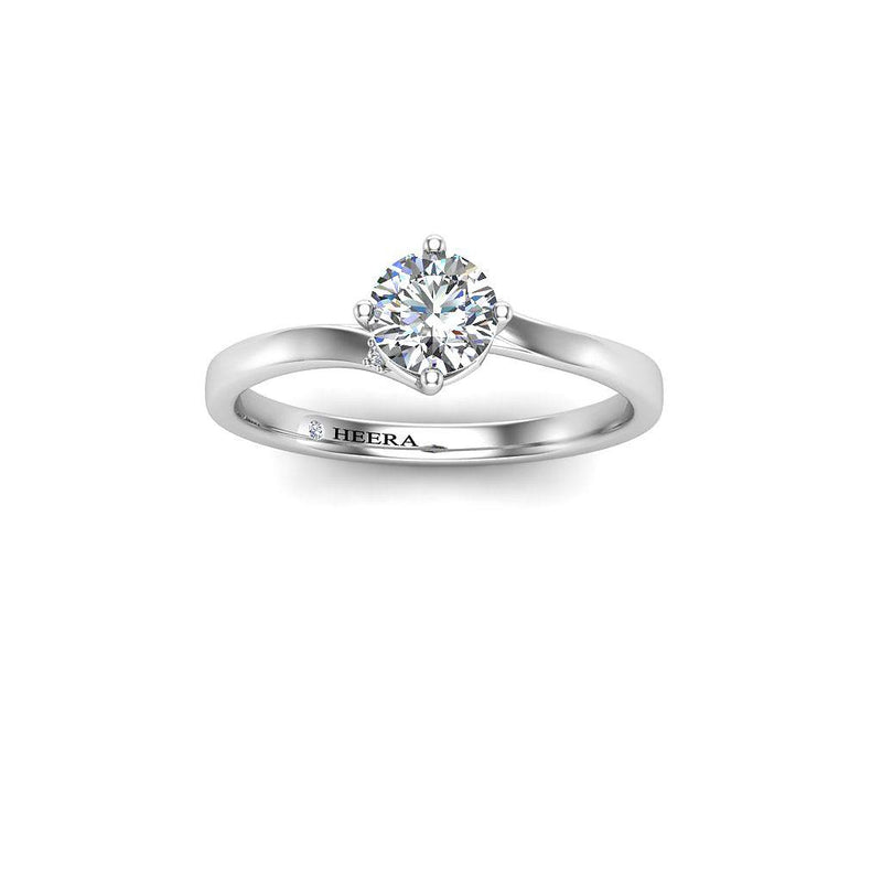 Ava Round Brilliant Solitaire Engagement Ring in Platinum - HEERA DIAMONDS