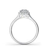 Ayana Princess Cut Halo Engagement Ring in Platinum - HEERA DIAMONDS