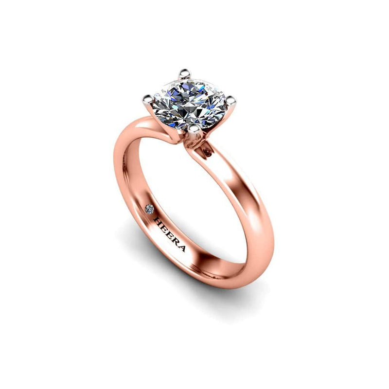 Bardo Round Brilliant Solitaire Engagement Ring in Rose Gold - HEERA DIAMONDS