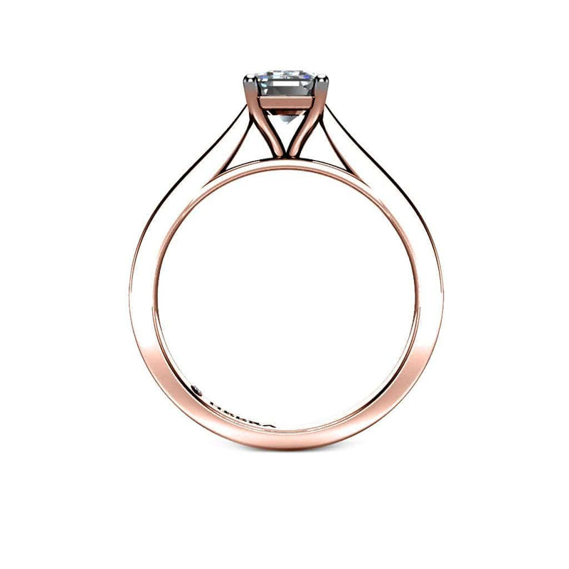 Bella Emerald Cut Solitaire Engagement Ring in Rose Gold - HEERA DIAMONDS