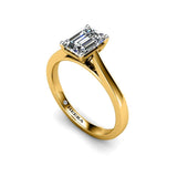 Bella Emerald Cut Solitaire Engagement Ring in Yellow Gold - HEERA DIAMONDS