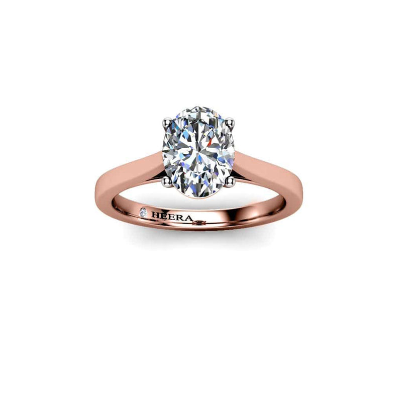 Bella Oval Cut Solitaire Engagement Ring in Rose Gold - HEERA DIAMONDS