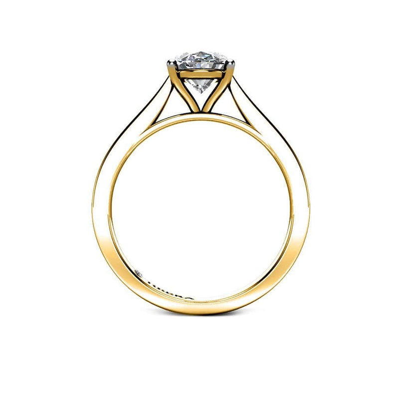 Bella Oval Cut Solitaire Engagement Ring in Yellow Gold - HEERA DIAMONDS