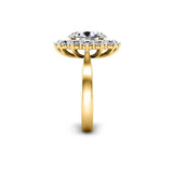 Carola Oval Cut Engagement Ring with Flower Halo in Yellow Gold - HEERA DIAMONDS