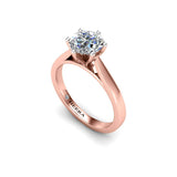 Cassia Round Brilliant 6 Claw Solitaire Engagement Ring in Rose Gold - HEERA DIAMONDS
