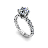 Celosia Round Brilliant Engagement Ring with Diamond Shoulders in Platinum - HEERA DIAMONDS