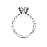 Celosia Round Brilliant Engagement Ring with Diamond Shoulders in Platinum - HEERA DIAMONDS