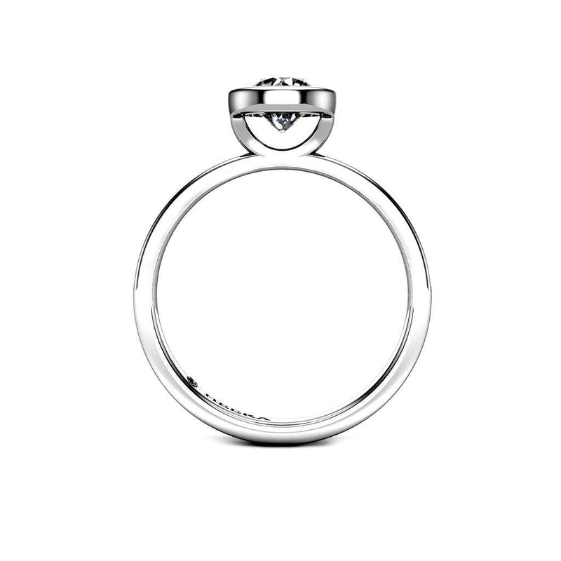 Chastity Round Brilliant Rubover Solitaire Engagement Ring in Platinum - HEERA DIAMONDS