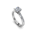 Claris Round Brilliant Cut Engagement Ring with Round Cut Diamond Shoulders in P950 - HEERA DIAMONDS