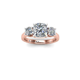 Cushion Trilogy Engagement Ring in 18ct Rose Gold - HEERA DIAMONDS