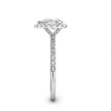 Dalia Pear Cut Halo Engagement Ring in Platinum - HEERA DIAMONDS