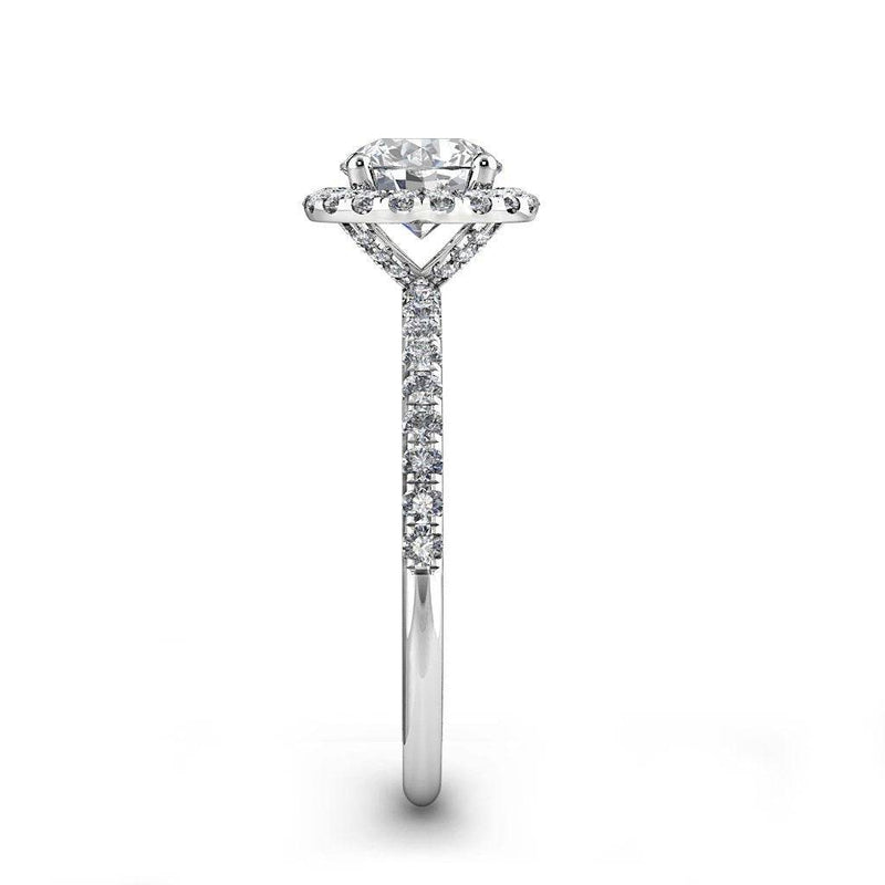 Dalia Round Brilliant Halo Engagement Ring in Platinum - HEERA DIAMONDS