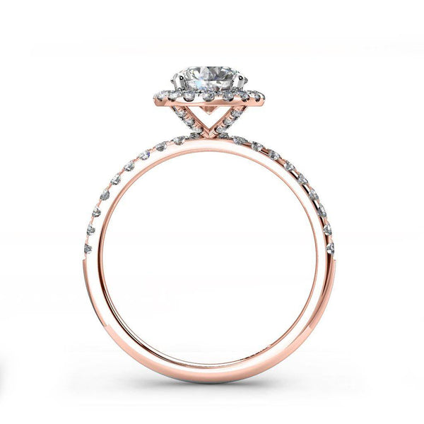 Dalia Round Brilliant Halo Engagement Ring in Rose Gold - HEERA DIAMONDS
