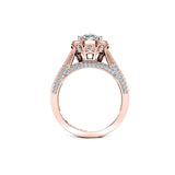 Decima Oval Cut Halo Engagement Ring in Rose Gold - HEERA DIAMONDS