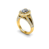 Decima Oval Cut Halo Engagement Ring in Yellow Gold - HEERA DIAMONDS