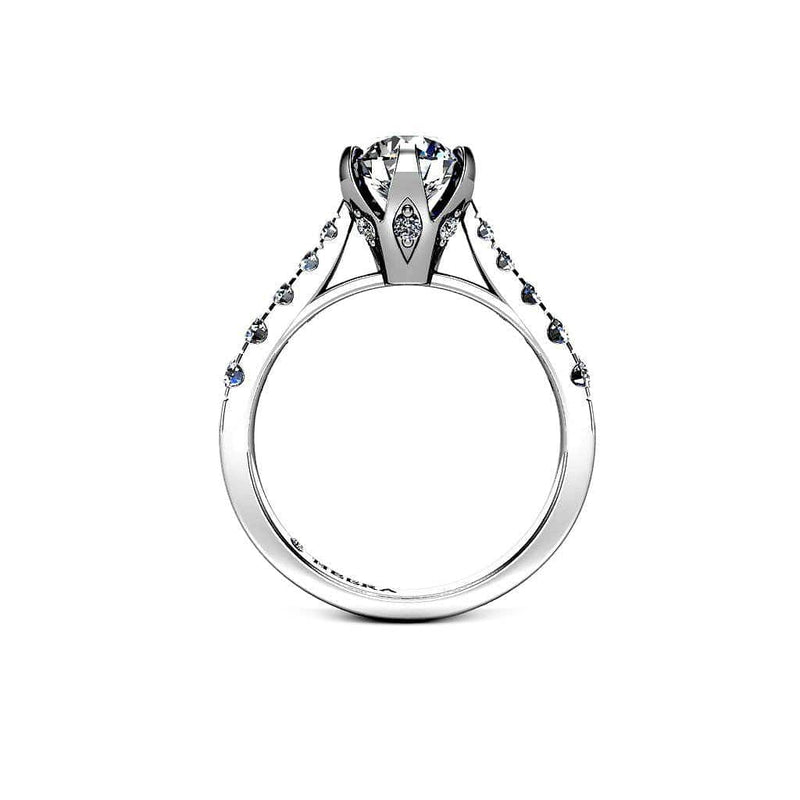 Deo Round Brilliant Engagement Ring with Diamond Shoulders in Platinum - HEERA DIAMONDS