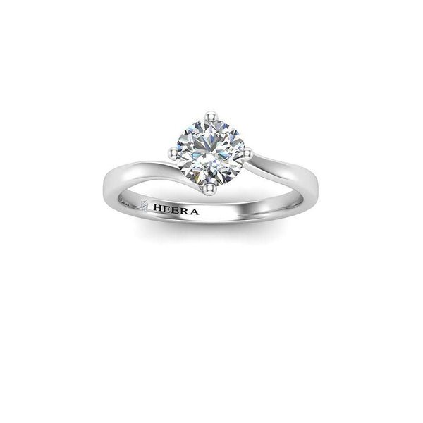 Derora Round Brilliant Solitaire Engagement Ring in Platinum - HEERA DIAMONDS