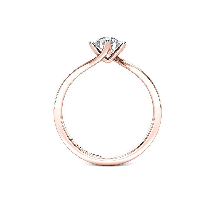 Derora Round Brilliant Solitaire Engagement Ring in Rose Gold - HEERA DIAMONDS