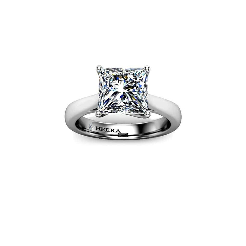Elysia Princess Cut Solitaire Engagement Ring in Platinum - HEERA DIAMONDS