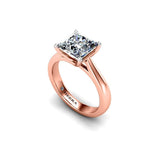 Elysia Princess Cut Solitaire Engagement Ring in Rose Gold - HEERA DIAMONDS