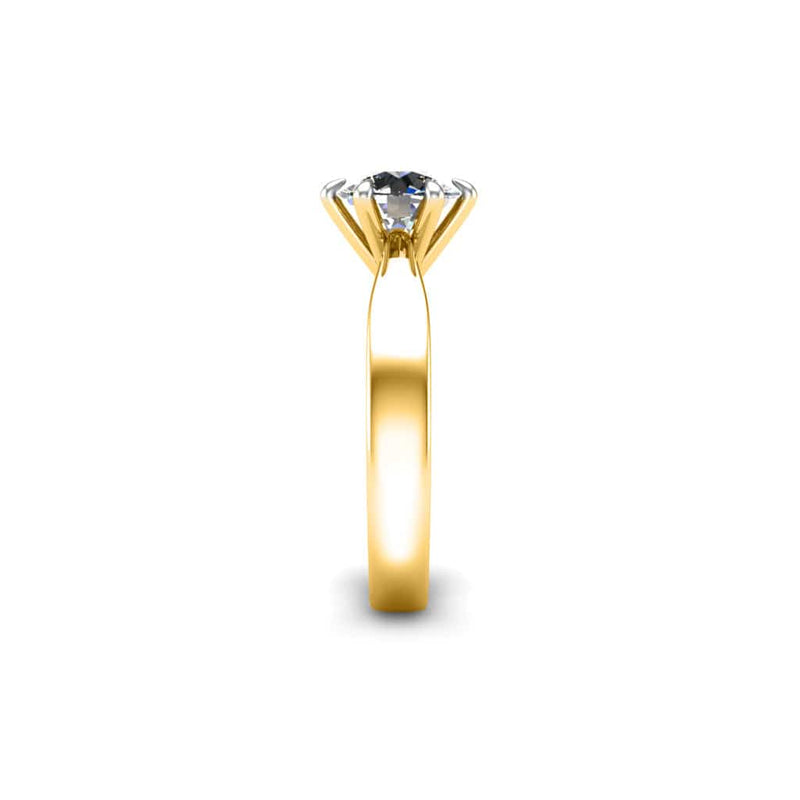 Erista Round Brilliant 6 Claw Solitaire Engagement Ring in Yellow Gold - HEERA DIAMONDS