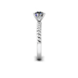 Flair Round Brilliant twined Solitaire Engagement Ring in Platinum - HEERA DIAMONDS