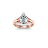 Kalina Pear Cut Solitaire Engagement Ring in Rose Gold - HEERA DIAMONDS