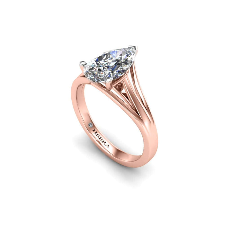 Kalina Pear Cut Solitaire Engagement Ring in Rose Gold - HEERA DIAMONDS