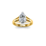 Kalina Pear Cut Solitaire Engagement Ring in Yellow Gold - HEERA DIAMONDS