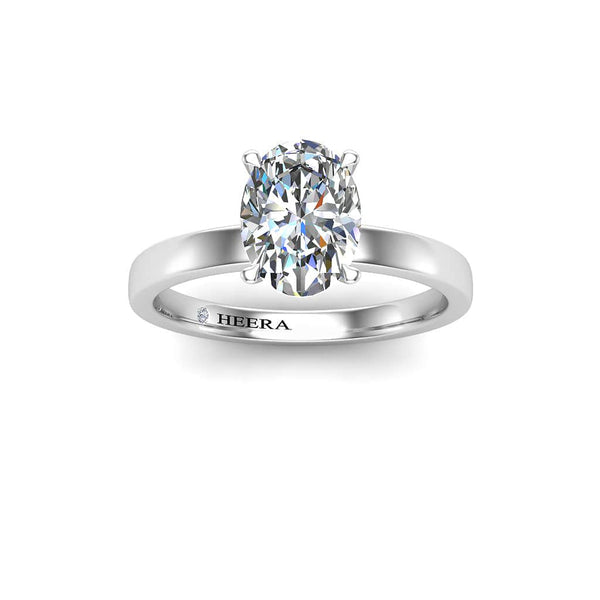 Kavelle Oval Cut Solitaire Engagement Ring in Platinum - HEERA DIAMONDS
