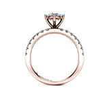 Laveela Marquise Cut Engagement Ring with Diamond Shoulders in Rose Gold - HEERA DIAMONDS
