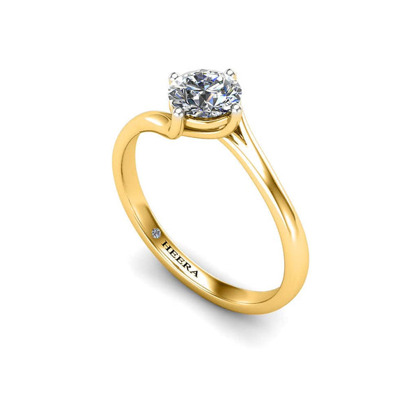 Lavera Round Brilliant Solitaire Engagement Ring in Yellow Gold - HEERA DIAMONDS